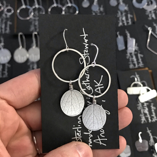 Leaf Print Drop Earrings