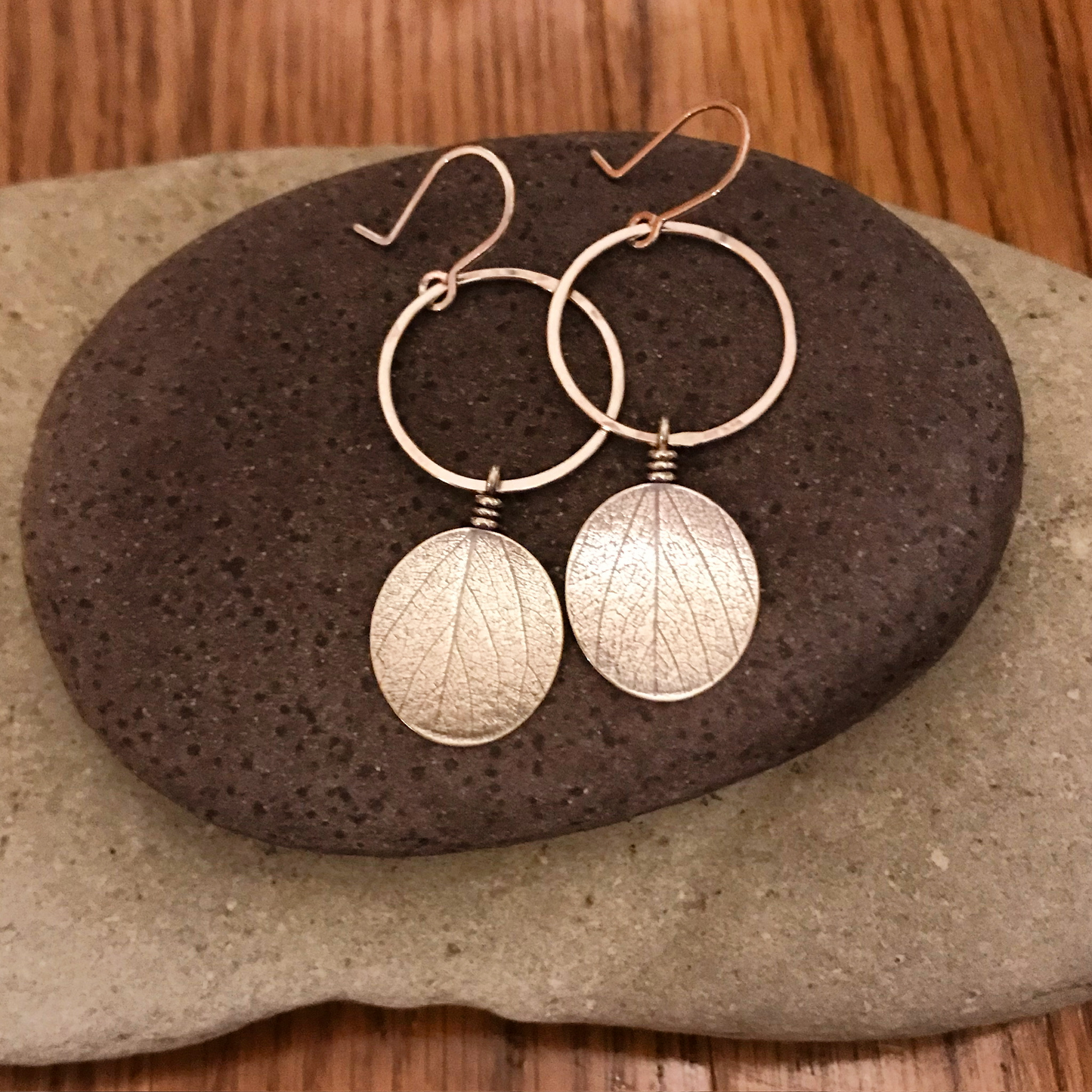 Leaf Print Drop Earrings