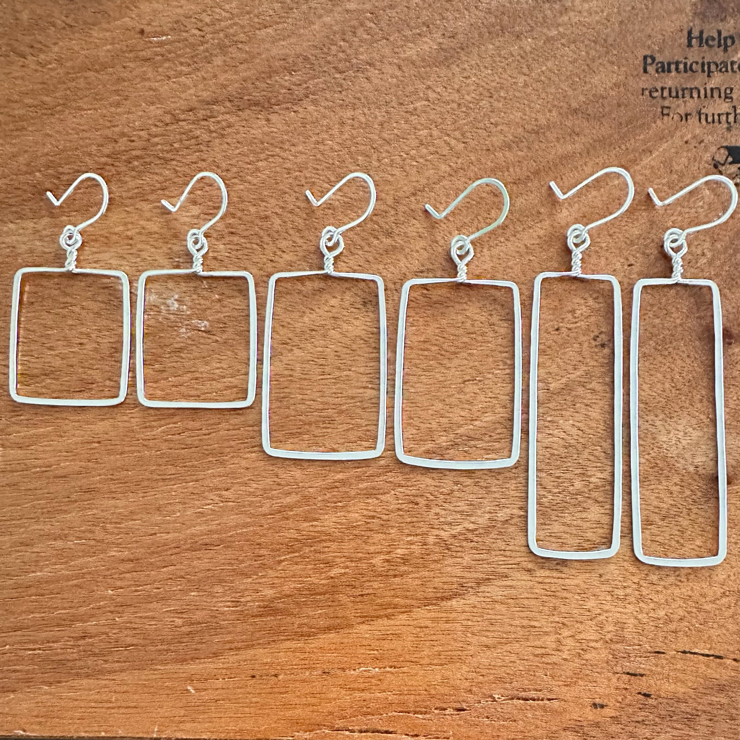 Wide Rectangle Earrings