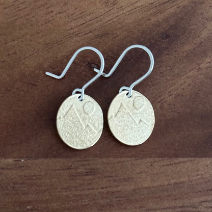 Moon Mountain - Brass Earring