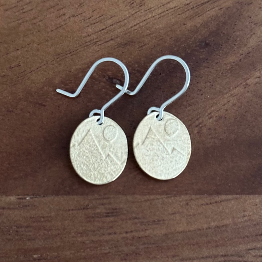 Moon Mountain - Brass Earring