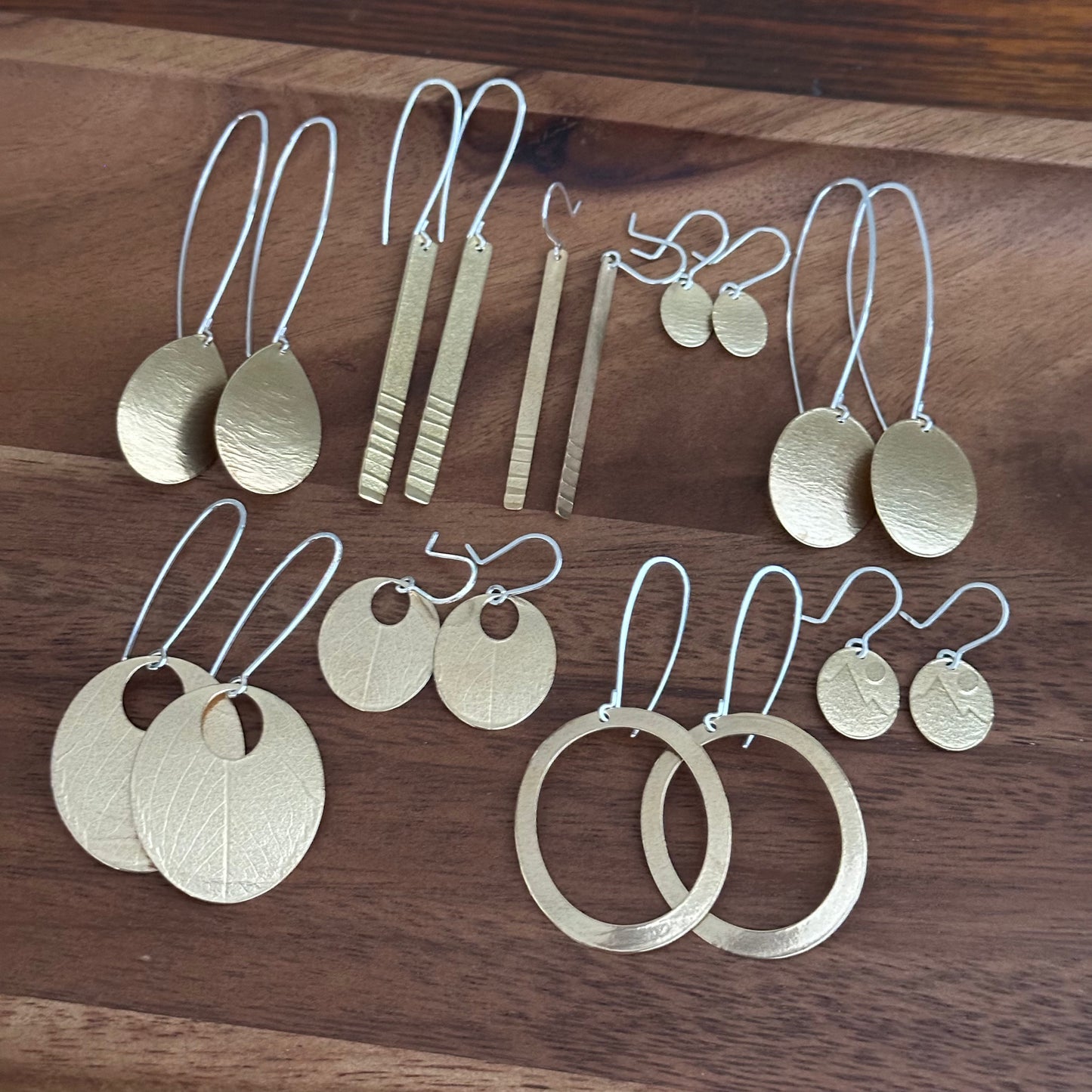 Moon Mountain - Brass Earring