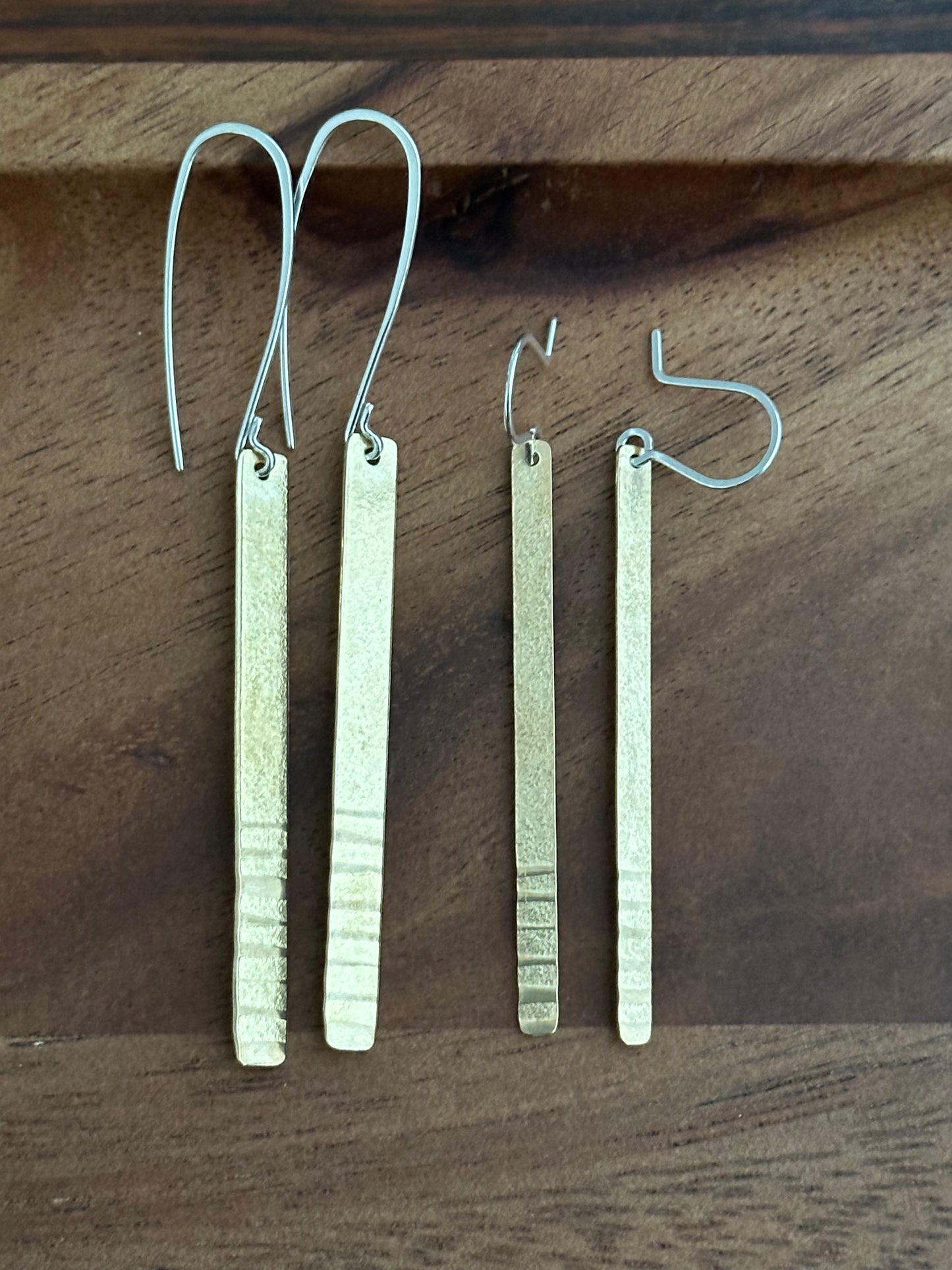 Horizon Lines - Brass Earring