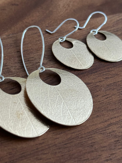 Leaf Print - Brass Earring