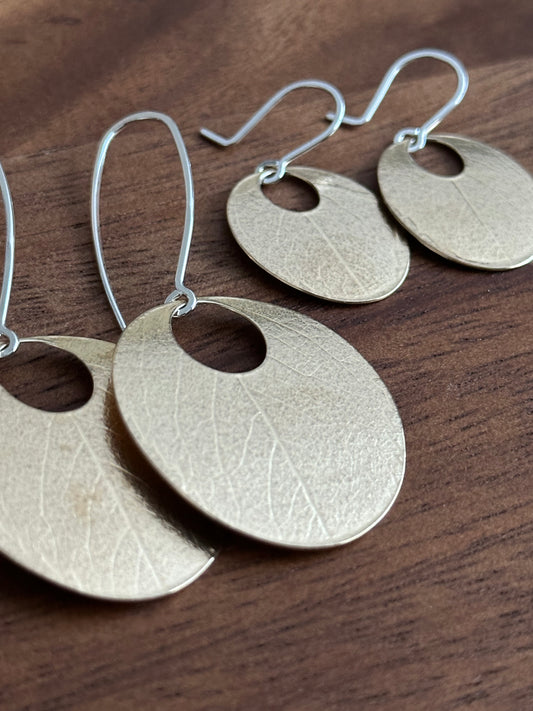 Leaf Print - Brass Earring