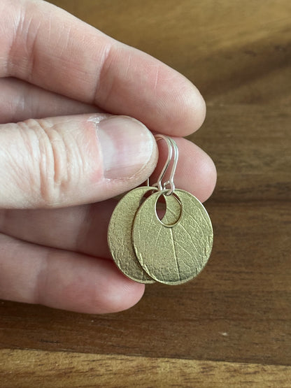 Leaf Print - Brass Earring