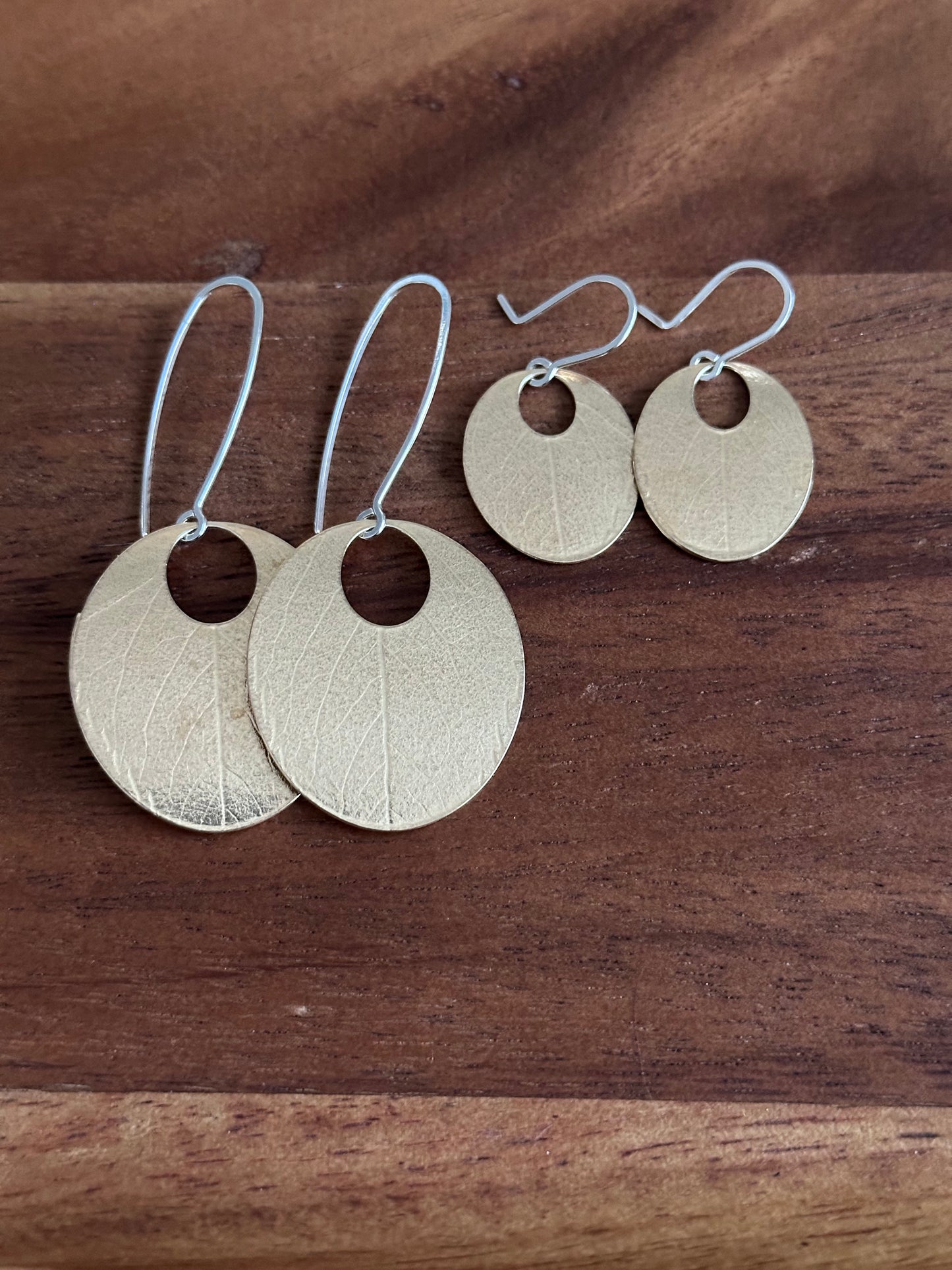 Leaf Print - Brass Earring