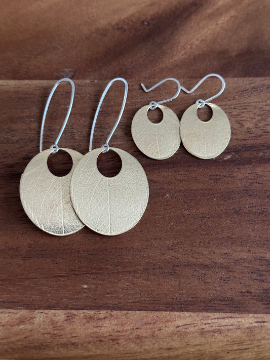 Leaf Print - Brass Earring