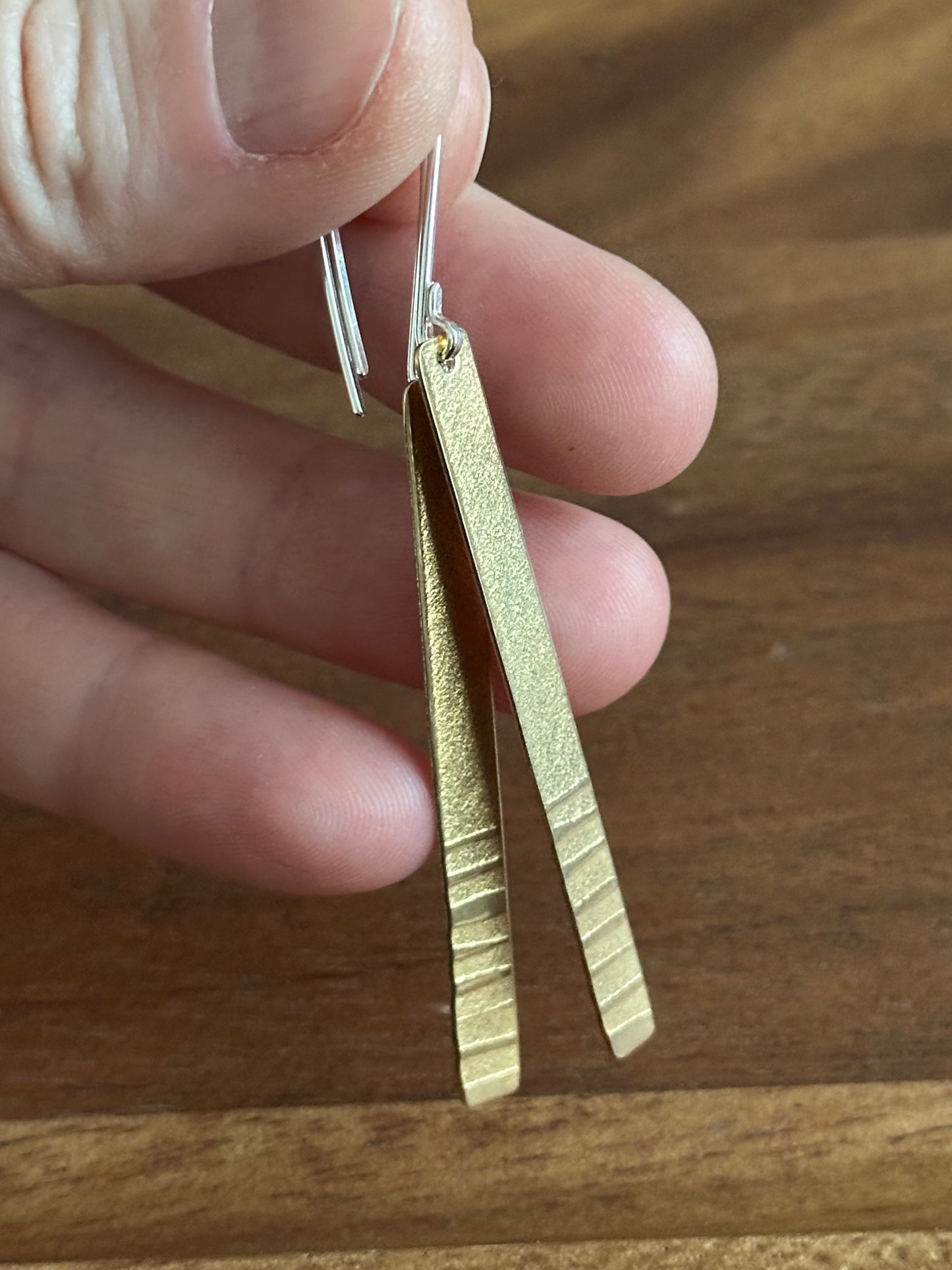 Horizon Lines - Brass Earring