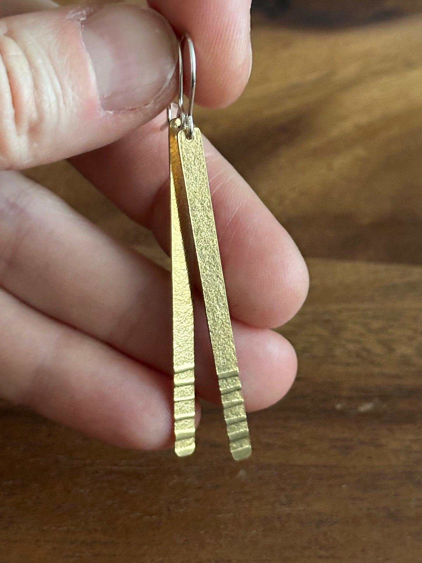 Horizon Lines - Brass Earring