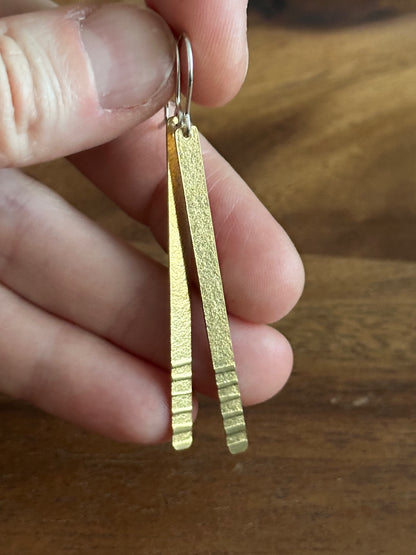 Horizon Lines - Brass Earring