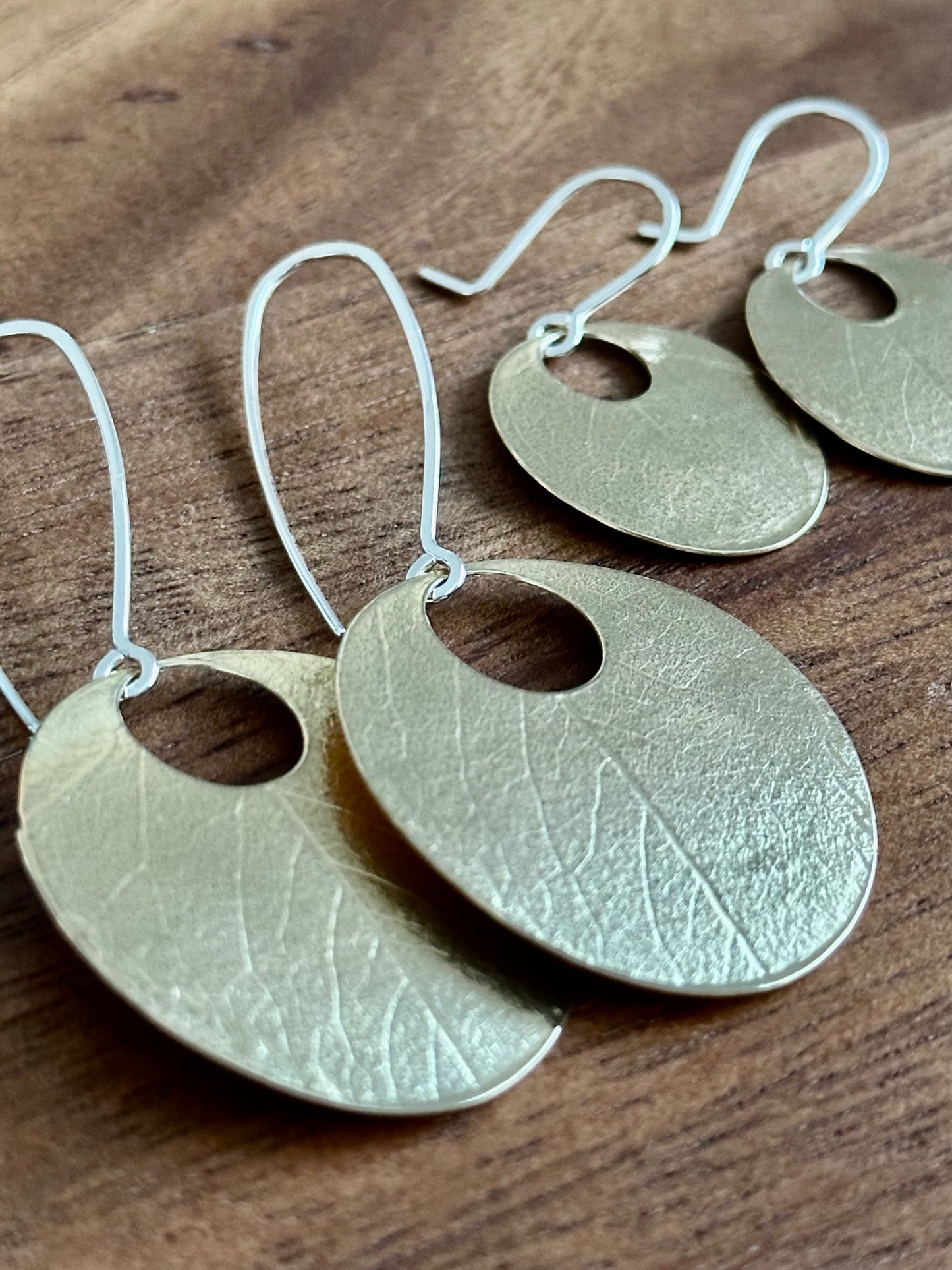 Leaf Print - Brass Earring