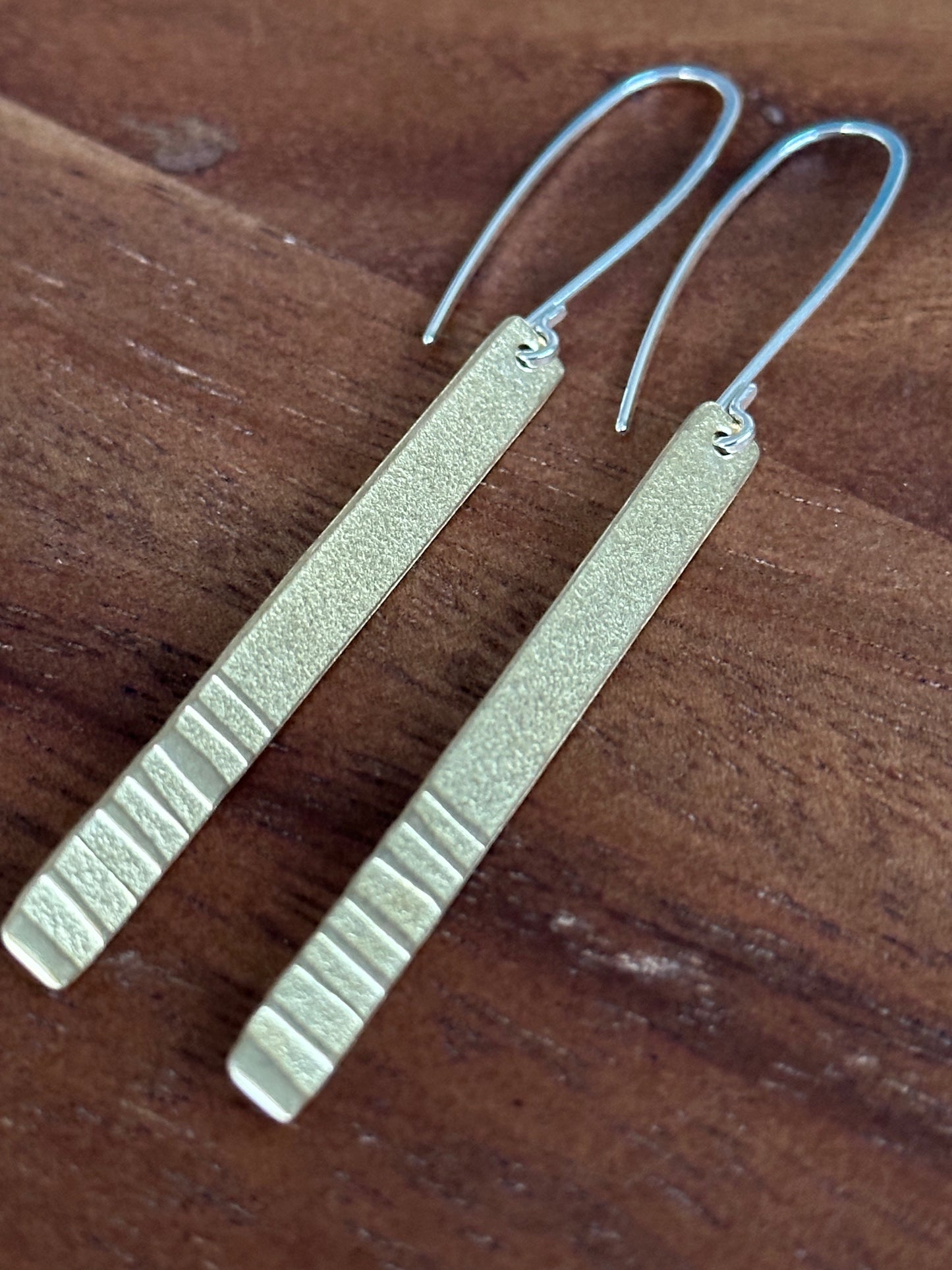 Horizon Lines - Brass Earring